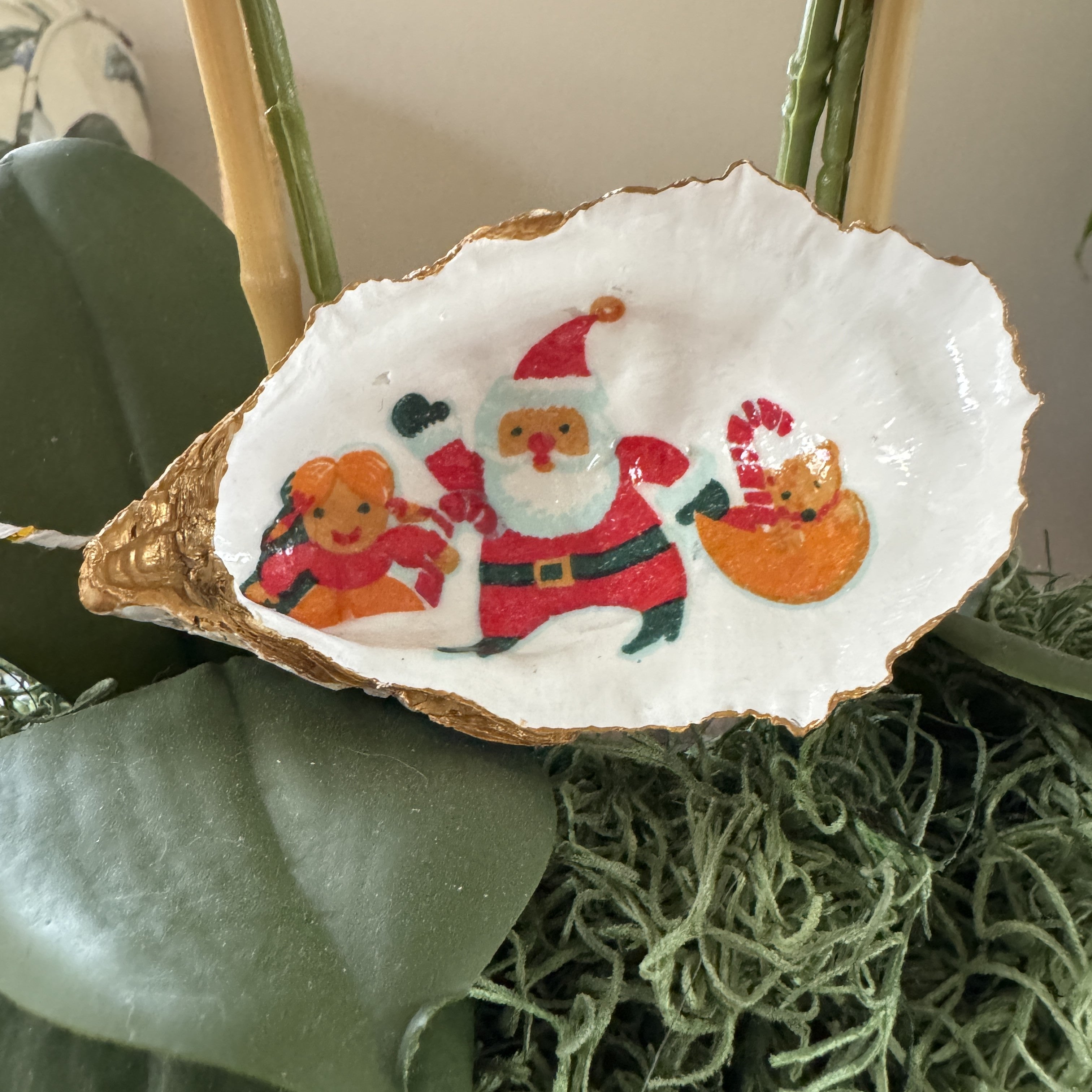 Santa and Toys Decoupage Ring Dish, made by CYP staff